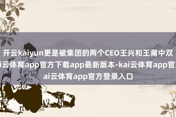 开云kaiyun更是被集团的两个CEO王兴和王莆中双双垂青-kai云体育app官方下载app最新版本-kai云体育app官方登录入口