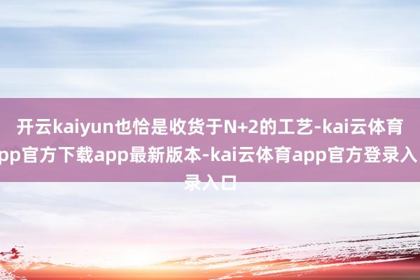 开云kaiyun也恰是收货于N+2的工艺-kai云体育app官方下载app最新版本-kai云体育app官方登录入口