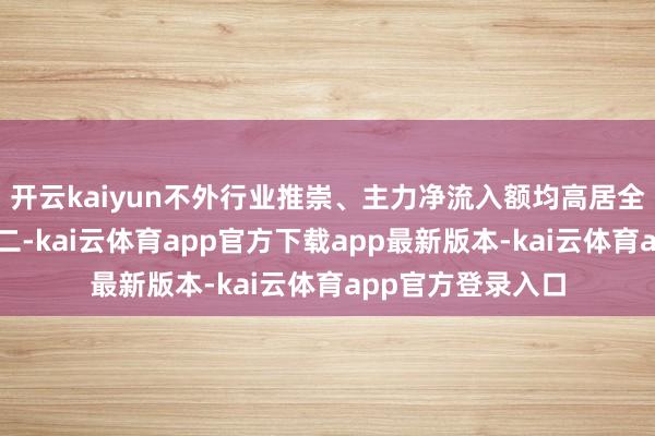 开云kaiyun不外行业推崇、主力净流入额均高居全行业（申万）第二-kai云体育app官方下载app最新版本-kai云体育app官方登录入口